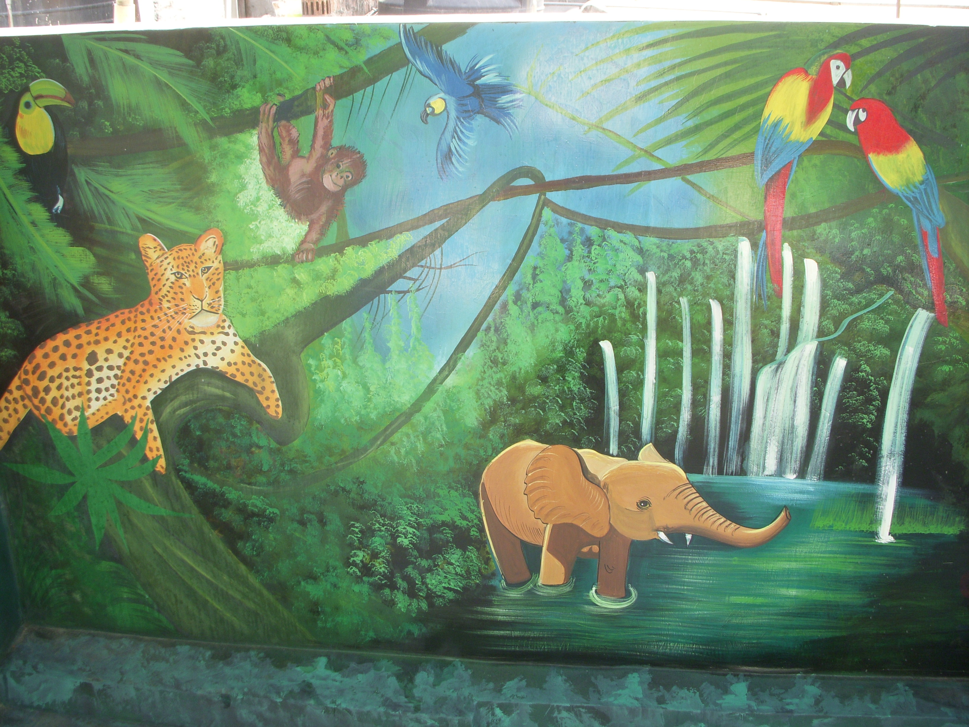 School Jungle Themes Wall Painting Service