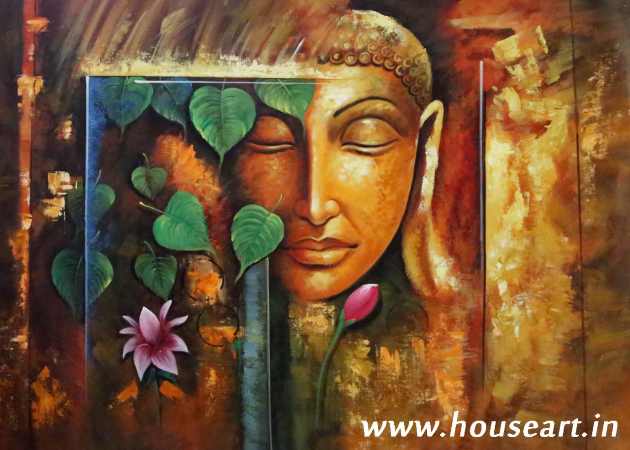 Buddha Paintings Canvas Wall Art Gautam Buddha Face Paintings